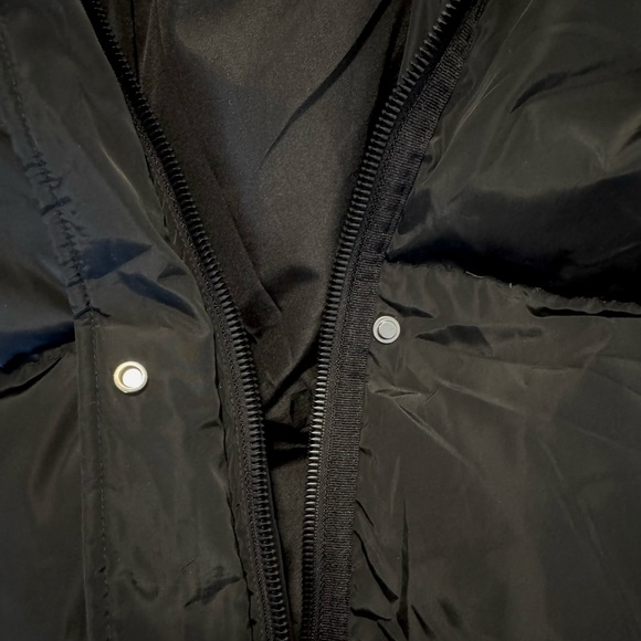 Zara Women's Black Long Down Hooded Puffer Coat - Water/Wind Res - Size: M - Picture 13 of 14